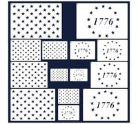 American Flag Star Stencil Reusable Large 50 Stars 13 Stars 1776 Stencil Template Drawing Star Stencils for Spray Painting on Wood Wall Fabric Paper DIY Crafts American Flag Projects(star14)