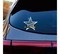 American Flag Star Sticker Decal Vinyl - 2 Pack White 10.2cm - for Car Boat Laptop Cup Die-Cut No Background