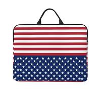 American Flag Stars Stripes 14 Inch Printed Laptop Sleeve, 600d Oxford-Cloth Shockproof Laptop Case With Thickened Pearl Cotton,Waterproof Portable Laptop Handbag Cover