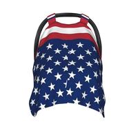 American Flag Stars Stripes Baby Car Seat Canopy Cover, Multi Use Breathable Nursing Breastfeeding Covers for Mom Soft Stroller Sun Shade Newborn Shower Gift