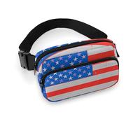 American Flag Stars Stripes Fanny Pack for Women Men Waist Bag Belt Bag Adjustable Casual Bag for Travel Sports Hiking, white, 7.9x5.1inches