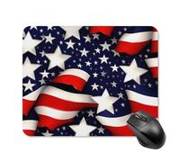 American Flag Stars Stripes Mouse Pad Square Laptop Mouse Mat Cute Computer Mousepad Keyboard Pad Non-Slip Desk Pads for Gaming Office Work Home 20 * 25cm