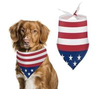 American Flag Stars Stripes Pet Scarf,Soft Durable Triangle Dog Bandanas Lightweight Breathable Comfortable Pet Bib for Small Medium Large Breed.