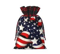 American Flag Stars Stripes Print Gift Decor Bags Drawstring Reusable Party Favors Pouches Seasonal Celebrations