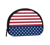 American Flag Stars Stripes Print Mini Coin Storage Bag – Full-Print Design, Polyester Fiber Material, Compact Size, Convenient and Versatile