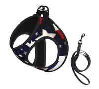 American Flag Stars Stripes Print Pet Leash Vest,For Small Dogs,Adjustable And Comfortable Cat Puppy Essentials