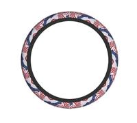 American Flag Stars Stripes Print Steering Wheel Cover Non-Slip All Seasons Protection Comfortable Cars Accessory