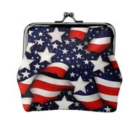 American Flag Stars Stripes Print Women'S Kiss Lock Coin Pouch, Mini Wallet For Cards And Lipstick, Soft Compact Purse