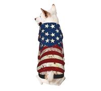 American Flag Stars Stripes Printed Dog Hoodie Soft Dog Sweatshirt Cute Cat Dog Clothes for Small Dogs Kitten Puppy, 2XL