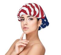 American Flag Stars Stripes Satin Bonnet Silk Bonnet, Hair Bonnet For Sleeping, Soft Double Layer Silk Sleeping Cap Hair Wrap For Women Natural Hair Curly Hair Braided Hair Long Hair
