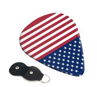 American Flag Stars Stripes Set Of 6 Guitar Plectrums For Acoustic Guitar, Electric Guitar, Bass, Ukulele - Thin, Medium And Thick.