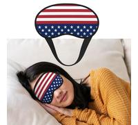 American Flag Stars Stripes Sleep Mask Soft Blackout Eye Mask with Adjustable Strap Comfortable Eye Shade Cover for Women Men Deep Rest Travel Work Home