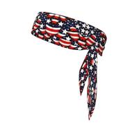 American Flag Stars Stripes Sports Head Tie Beach Summer Tropical Adjustable Non-Slip Moisture Wicking for Running Ninja Head Band
