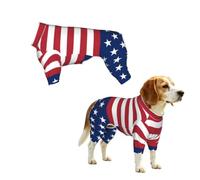 American Flag Stars Stripes Sun Protection Dog Shirt Soft Stretchy Dog T-Shirts