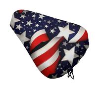 American Flag Stars Stripes Waterproof Bike Seat Cover - UV Protection & Dustproof Bicycle Saddle Protector, Non-Slip Comfortable Bicycle Cushion Cover for Men Women, Fits Mountain/Road Bikes