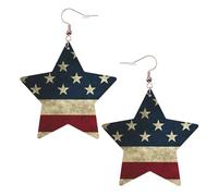 American Flag Statement Earrings for Women, Star Drop Earrings, Elegant Dangle Jewelry for Formal Gatherings