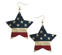 American Flag Statement Earrings for Women, Star Drop Earrings, Elegant Dangle Jewelry for Formal Gatherings