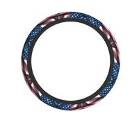 American Flag Steering Wheel Cover, 15 Inch Universal Protective Cover, Soft Breathable Durable Full Surround Sports Car Accessories
