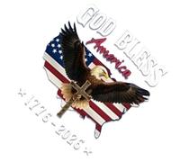 American Flag Sticker - 1776-2026 Eagle, God Bless Graphic Decal Patriotic Commemorative Art | al for Trucks Automobiles, Trucks, , Helmets, Orders