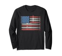 American Flag Submarine Patriotic Veteran Long Sleeve T-Shirt