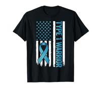 American Flag T1D Diabetes Type 1 Warrior T-Shirt