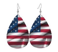 American Flag Teardrop-shaped leather earrings are a luxurious and fashionable accessory suitable for women, showcasing individual charm.
