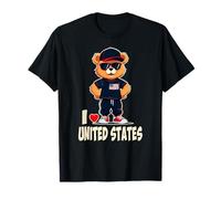 American Flag Teddy Bear I Love America United States T-Shirt