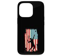 American Flag Tennis Player Racket Sports Court Case for iPhone 13 Pro
