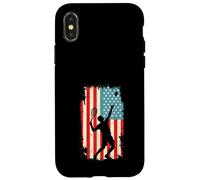 American Flag Tennis Player Racket Sports Court Case for iPhone X/XS