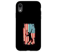 American Flag Tennis Player Racket Sports Court Case for iPhone XR