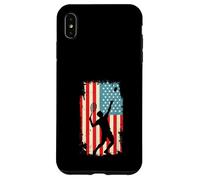 American Flag Tennis Player Racket Sports Court Case for iPhone XS Max