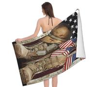 American Flag Texas Cowboy Boots Hat Bath Sheet Bath Sheet Premium Microfibre Beach Towels Adults Beach Blanket For Sport Yoga Hotel 80X130Cm