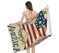 American Flag Texas Star Flag Bath Towels Bath Towels Large Microfibre Beach Towels Absorbent Beach Blanket For Hotel Bathroom Vacation 80X130Cm