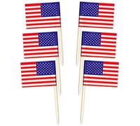American Flag Toothpick Cupcake Toppers USA Patriotic Day Party Supplies Cocktail Picks Toppers Decorations American Independence Day Veterans Day Labor Day Party Decors