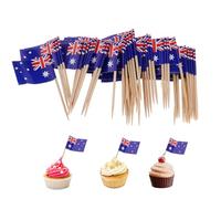 American Flag Toothpicks Flag Toothpicks 100PCS Mini Australia Flags On Sticks Food Flags Toothpick Cupcake Toppers Mini Cocktail Stick Decor for Independence Day Party Bar