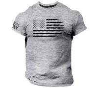 American Flag Tops for Men Trendy Casual Loose Fit T Shirts 2025 Short Sleeve Tee Shirts Going Out Crewneck Beach Tees Shirts Cute Patriotic Tshirt Graphic Summer Grey