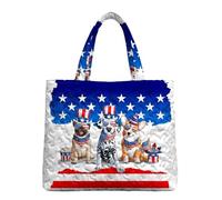 American Flag Tote Bag,Animal Dog | Patriotic Bookish Bag Large Shoulder Retro Hobo Handbag | for Vacation Festival Animal3 m