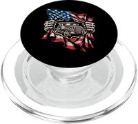 American Flag Truck Driver Patriotic Trucker PopSockets PopGrip for MagSafe