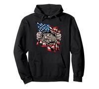 American Flag Truck Driver Patriotic Trucker Pullover Hoodie