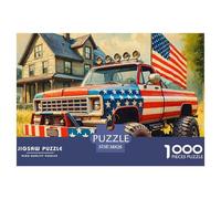 American Flag Truck Thick Sturdy Cardboard Excellent Brain Game, Suitable for Improving Mental Flexibility And Focus 38x26cm/1000pcs