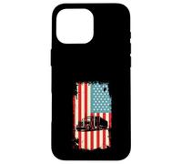 American Flag Trucker Semi Trailer 18 Wheeler Truck Driver Case for iPhone 16 Pro Max