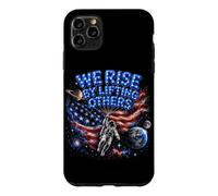 American Flag Tshirt Motivation Space We Rise Lifting Others Case for iPhone 11 Pro Max