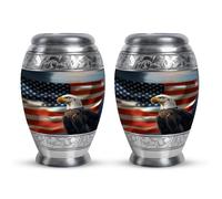American Flag Urn, Cremation Urns for Human Ashes, Keepsake Urns for Ashes Small, Mini Urns for Human Ashes, Urns for Human Ashes Adult Man, Cremation Urn for Human Ashes (Size - 3inch, 2 Pcs)