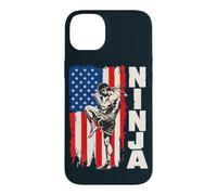 American Flag USA Muay Thai Fighter Kickboxing Ninja Case for iPhone 14 Plus
