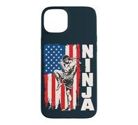 American Flag USA Muay Thai Fighter Kickboxing Ninja Case for iPhone 15 Plus