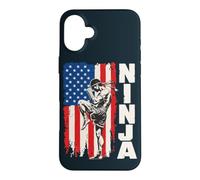 American Flag USA Muay Thai Fighter Kickboxing Ninja Case for iPhone 16 Plus