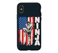 American Flag USA Muay Thai Fighter Kickboxing Ninja Case for iPhone X/XS