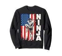 American Flag USA Muay Thai Fighter Kickboxing Ninja Sweatshirt