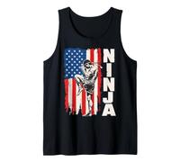 American Flag USA Muay Thai Fighter Kickboxing Ninja Tank Top