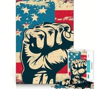 American Flag USA Patriot 1000 Piece Puzzle For Teenagers Mind Skill Play Laser Cut for Flawless Fit Relaxing Indoor Group Activity (38x52cm)